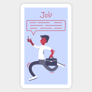 Running man to job Sticker